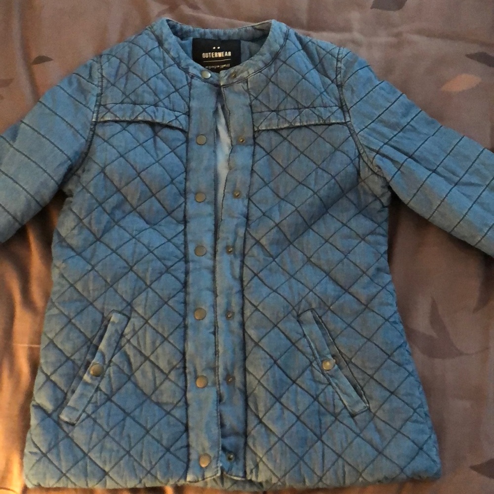 Cotton On blue mock-denim jacket